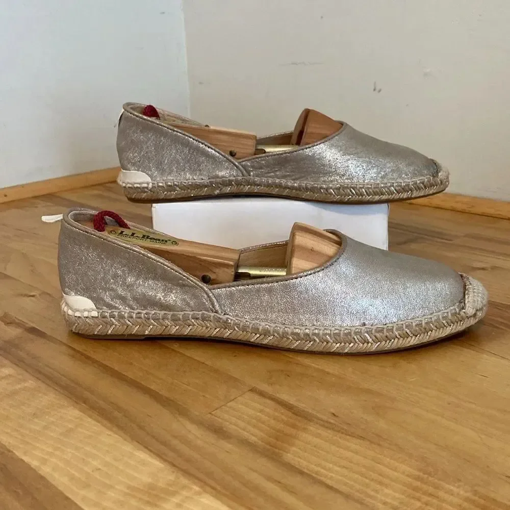 Rag & Bone Taupe Shimmer Slip On Jute Espadrille Shoes Size EU 39/ US 9